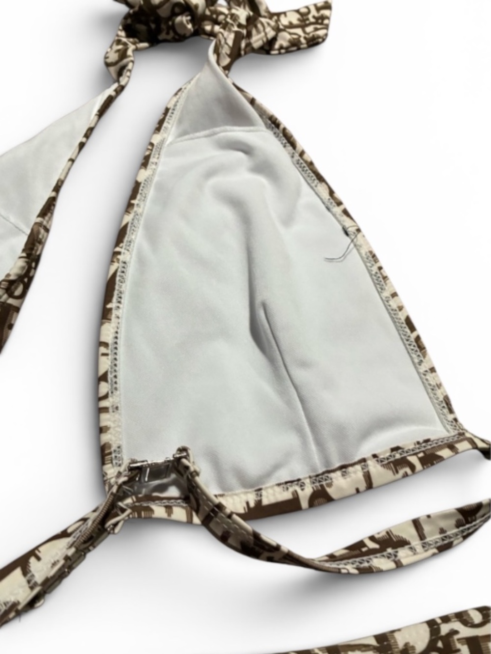Dior Brown and Cream Monogram Triangle Bikini - Picture 7 of 11